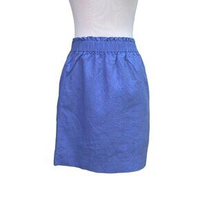 J. Crew Factory Women's Size 4 Sidewalk Mini Skirt Style 41575 Linen Blend Blue